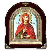 Ікона Свята Великочениця Анастасія, лік 15х18 см, у темному дерев'яному кіоті, арка