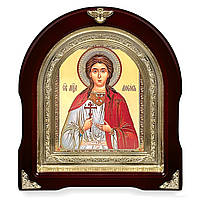 Ікона свята борошня Любов, лік 15х18 см, у темному дерев'яному кіоті, арка
