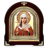 Ікона Свята Великодня Лариса, лік 15х18 см, у темному дерев'яному кіоті, арка