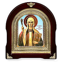 Ікона Свята Рівноапостольна Ніна, лік 15х18 см, у темному дерев'яному кіоті, арка