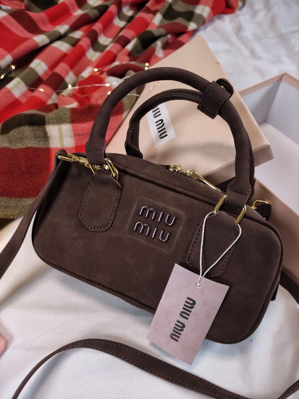 Miu Miu Arcadie Suede Bag Chocolate, фото 1