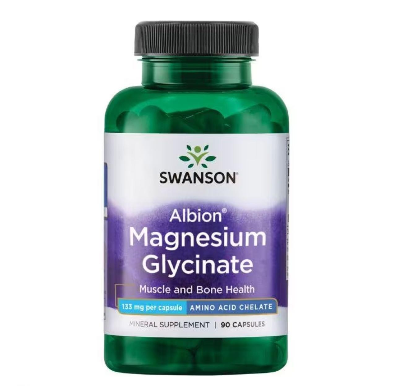 Магній гліцинат Swanson Albion Magnesium Glycinate капсули по 133 мг, 90 веганських капсул, фото 1