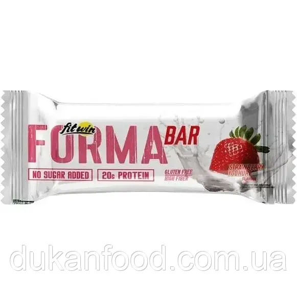 Протеїновий батончик без цукру FORMA BAR "Полуничний йогурт", FitWin, 60 г, фото 1