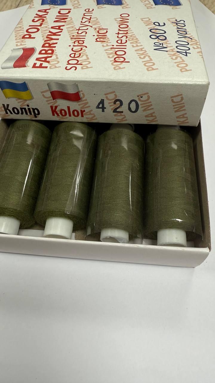 420. Нитка, виробництво Польщі, мала котушка, фото 1