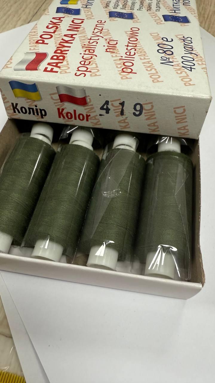 419. Нитка, виробництво Польщі, мала котушка, фото 1