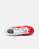 Білі кросівки чоловічі Air Force 1 Low ‘Custom Blood Демісезонні Найк аїр Форс 1, фото 2