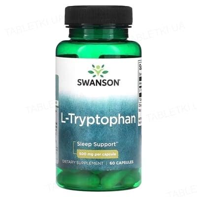 L-триптофан Swanson 500 мг, 60 капсул, фото 1
