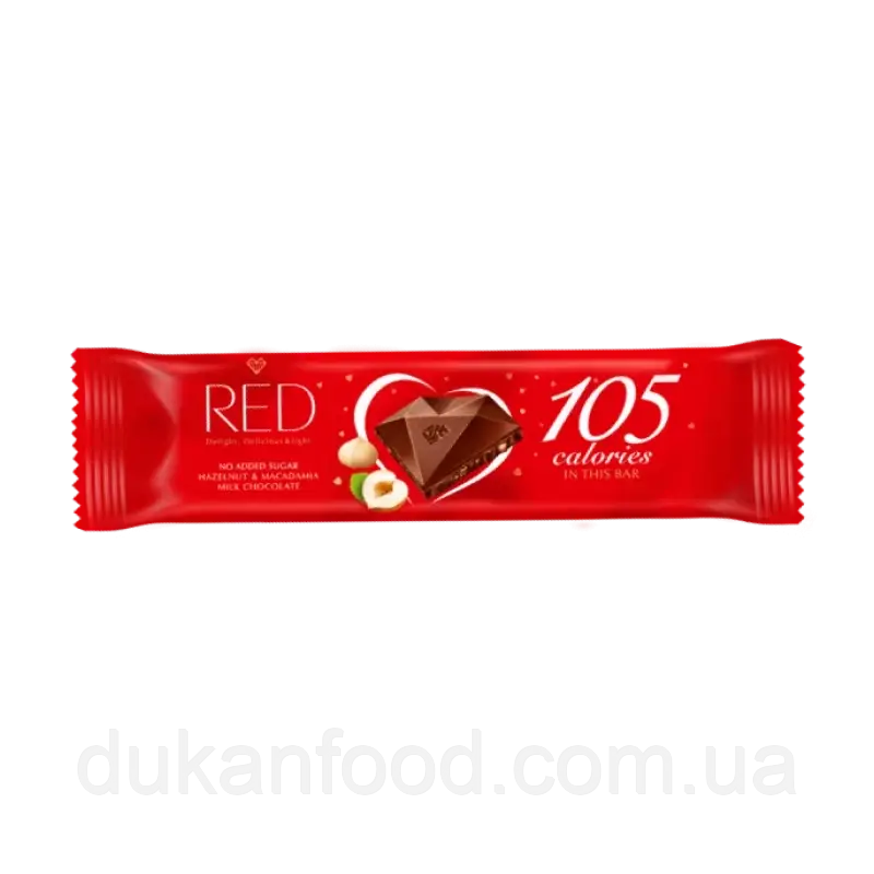 Молочний шоколад без цукру з лісовим горіхом і макадамією, Red Delight, 100 г, фото 1