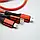 Кабель Гідра Epic Nylon 3in1 Type-c/Lightning/Micro USB 2.4A Red 1.2m, фото 6