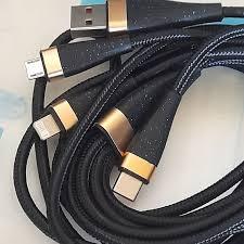 Зарядний Кабель 3-в-1 USB-A - Type-C / Micro USB / Lightning в Обплетенні Чорний
