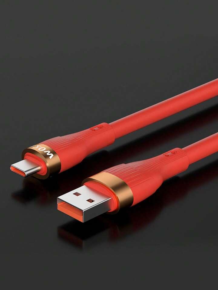 Зарядний Кабель USB Type-C "Вогняний Силікон" з Металевими Обжимками, фото 1