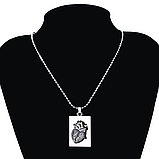 Парні підвіски сплайсинг у формі серця та жетону кулони для двох закоханих, фото 6