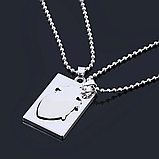 Парні підвіски сплайсинг у формі серця та жетону кулони для двох закоханих, фото 8