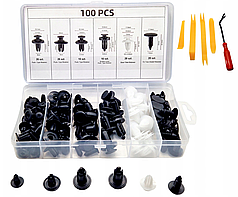 Набір автомобільних кліпс + знімники та стяжки з кліпсою 100шт Falon Tech FT33100