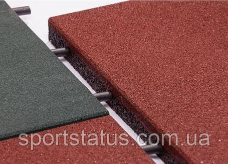 Гумова плитка 500мм*500мм, H=30мм EURO гумове покриття для фітнес клубів майданчиків, фото 1