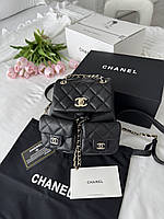 Chanel Backpack Black Gold Texture