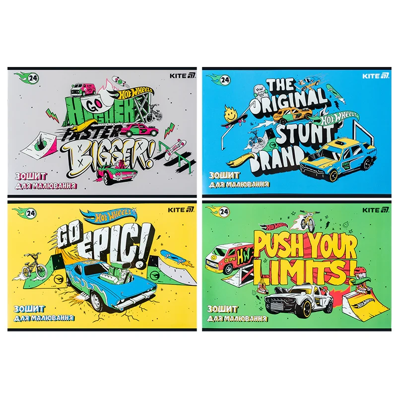 Зошит для малювання Kite Hot Wheels HW25-242, 24 аркуші, фото 1