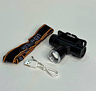 Налобный аккумуляторный фонарь SQ-806 с фокусом и 3 режимами