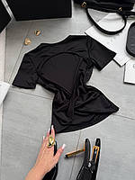 Женская футболка с открытой спинкой из мягкого микродайвинга