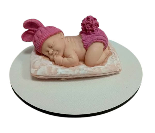 Шоколадна фігурка «Малюк на подушці» рожева, фото 1