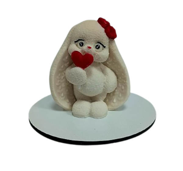 Шоколадна фігурка «Зайченя з червоним серденьком», фото 1