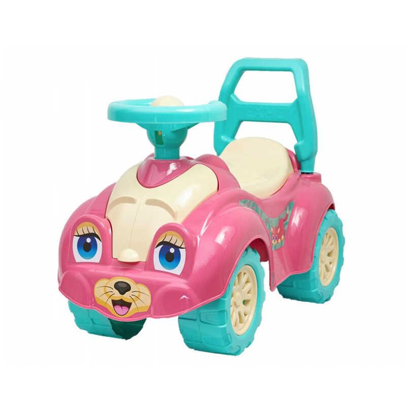 Каталка-толокар Technok Toys Котик 0823 дитяча машинка з багажником, малиновий, фото 1
