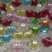 Акрилові намистини -Квітка-обіймач , розмір 15 мм, арт 018692, колір мікс, упаковка 20 гр ≈ 50 шт, Різнокольоровий