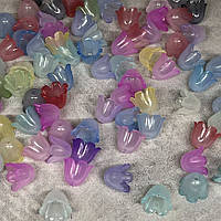 Акрилові намистини -Дзвоник -обіймач , розмір 10 мм, арт 018694, колір мікс (напівпрозорий), упаковка 20 гр ≈ 80-85шт,