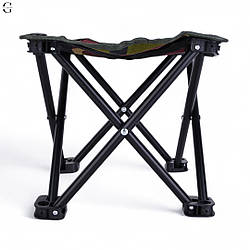 Компактний складаний стілець для кемпінгу та риболовлі у чохлі, хакі