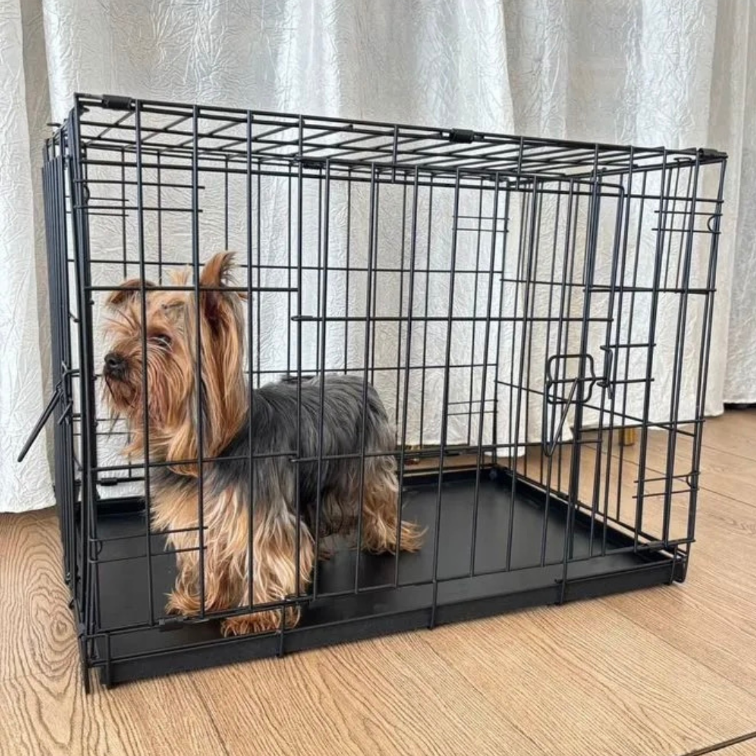 Вольєри та клітки для собак цуценят Клітка для перенесення собаки Металева переноска для тварин (47х31х38см), фото 1