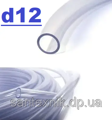 Трубка силіконова прозора (діаметр 12 внутрішній) Evci, фото 1