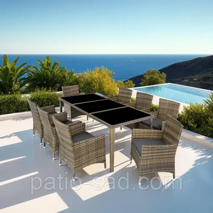 Комплект меблів із ротанга Menorca стіл зі стільцями + чохли!, фото 1