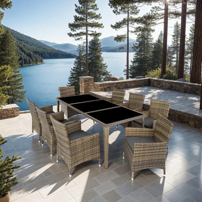 Комплект меблів із ротангу Monaco стіл зі стільцями + чохли!