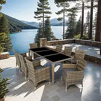 Комплект меблів із ротангу Monaco стіл зі стільцями + чохли!