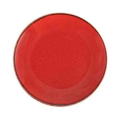 Тарілка дрібна кругла Red порцелянова Porland 240мм 187624/R, фото 1