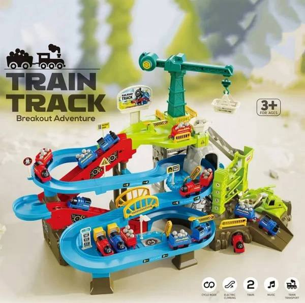 Дитячий ігровий трек 668-26 “Копальня”, 2 потяги-вагонетки, підіймальний кран, автоматичний підіймач, фото 1