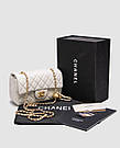 💎 Chanel Classic 1.55 Small Single Flap in White/Gold 20 х 12 х 6 см, фото 4