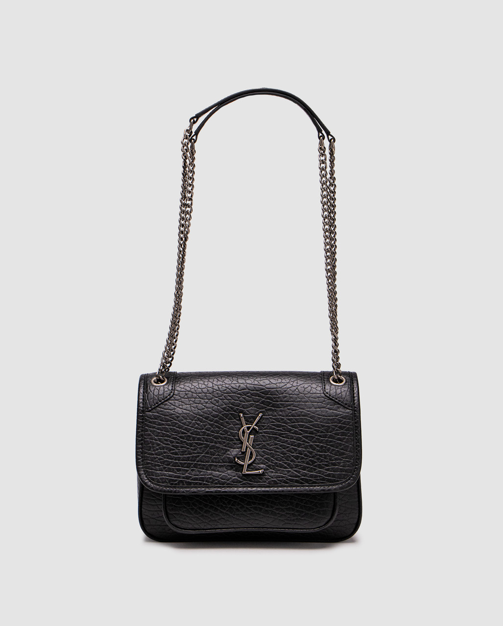 💎 Saint Laurent Niki in Grained Lambskin Black/Silver 22 х 16 х 7 см, фото 1