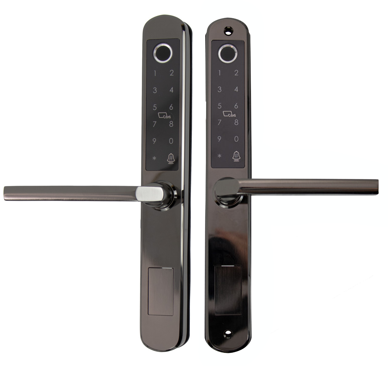 Двосторонній електронний замок дверей NaviCat D5/2 з підтримкою програми TUYA Dark Chrome, фото 1