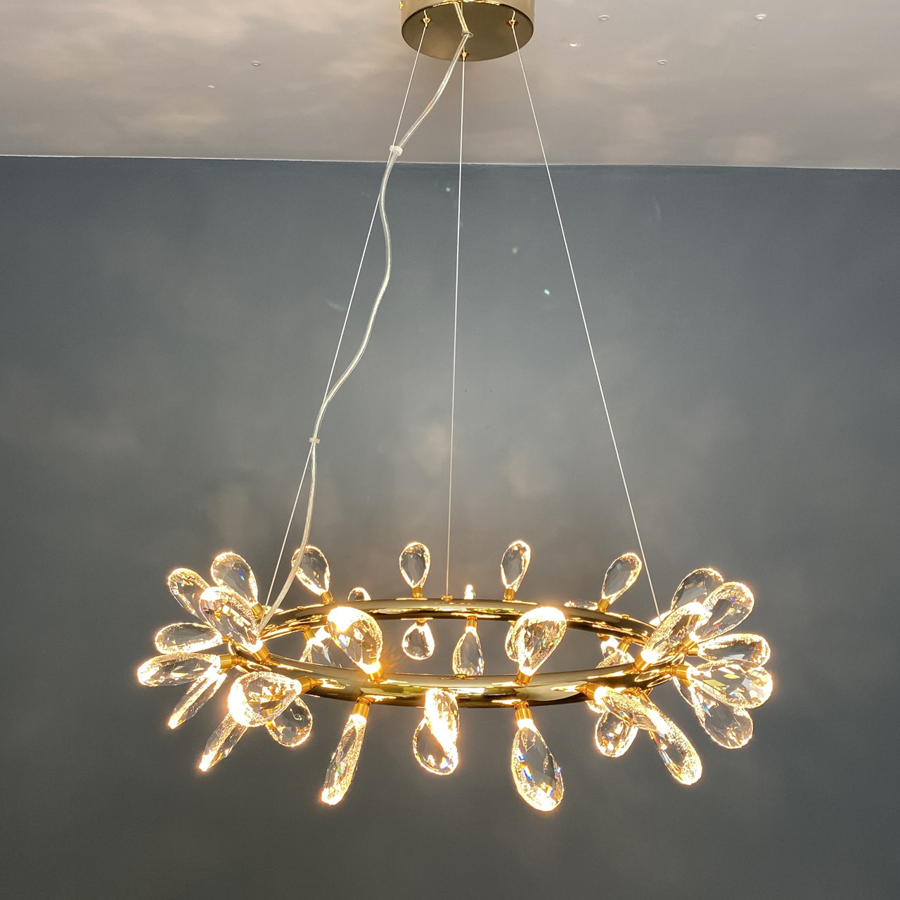 Бронзова люстра "Crystal" 70см 40W (85-6601-42)