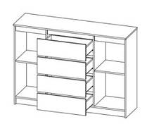 Комод 2Д4Ш Бруклін, Меблі Сервіс, Дуб крафт золотий, фото 3