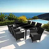 Аллюмінієвий обідній комплект меблів із ротанга + чохол!, фото 3