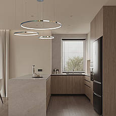 Люстра хром кільцева 130W 40+60+80см «Circle» (52-9832-3B CHROME), фото 3