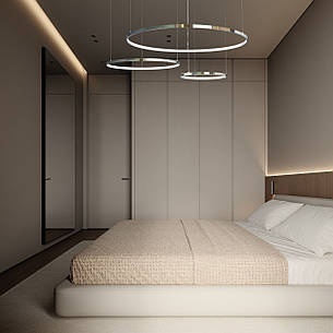 Люстра хром кільцева 130W 40+60+80см «Circle» (52-9832-3B CHROME), фото 2