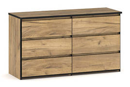 Комод 6Ш Бруклін, Меблі Сервіс, Дуб крафт золотий