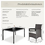 Елегантний набір садових меблів з ротангу 6+1 + чохол, фото 9