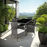 Елегантний набір садових меблів з ротангу 6+1 + чохол, фото 7