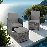 Меблі для відпочинку з ротанга Palermo, світло-сірий колір, фото 4