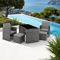 Меблі для відпочинку з ротанга Palermo, світло-сірий колір