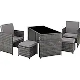 Меблі для відпочинку з ротанга Palermo, світло-сірий колір, фото 2